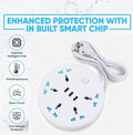 8-in-1 Travel Power Strip Extension Board | 5 Universal Sockets + 3 USB Ports | Multi Plug Extension Cord with USB for Home, Office, Hotel & Travel | White