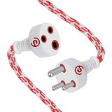 Ezobuy 3 Pin Cotton Threaded | Male to Female | Expandable Electric Extension 3.5 Mtr. Wire | Perfect Multipurpose | Home Decor | Office | Festival Decorations | Colour Red Abstract | Pack of 1