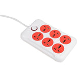 i-Strip LED Spike Guard | 2.75 mtr Cable | with 6 Outlet International Sockets & Led Indicator | for Computer, Fridge, T.V, Music Player | Extension Board/Plug Socket | Pack of 1