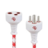 Ezobuy 3 Pin Cotton Threaded | Male to Female | Expandable Electric Extension 3.5 Mtr. Wire | Perfect Multipurpose | Home Decor | Office | Festival Decorations | Colour Red Abstract | Pack of 1