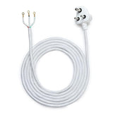 Heavy-Duty 3-Pin Power Cord for Iron Press - 6A, 250V - 100% Pure Copper Wire - Multi-Purpose Cable for Iron Boxes, Kitchen Appliances & Home Electronics - Durable & Safe (2.7M White)