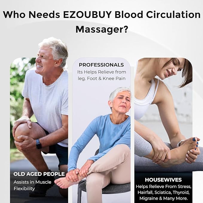 Blood Circulation Foot and Leg Massager Machine for Pain Relief & Relaxation, Electric Foot Massager for Muscle Recovery, Improved Blood Flow & Stress Relief