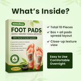 Detox Foot Patches with Natural Ginger Herbal Extract | Deep Cleansing & Body Detox Foot Pads | Foot Patch for Comfort, Relaxation & Daily Wellness | For Men & Women (Pack of 10)
