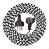 ezobuy 3 Pin Cotton Threaded Wire Extension Wire | 3.5 Meters Heavy Duty Long Wire Cord | 4 Layer Coating | Copper Wire | Durable | Multipurpose | Pack of 1 | 250 W |