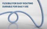 ezobuy 3 Pin Cotton Threaded Wire Extension Wire 3.5 Meters Heavy Duty Long Wire Cord 4 Layer Coating Copper Wire | Durable Multipurpose | Pack of 1 250 W